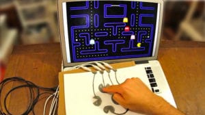 MaKey MaKey Pencil Joystick to Play Pacman