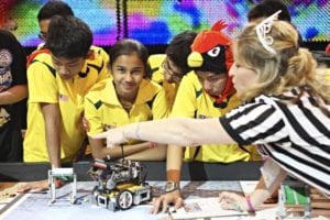 FIRST LEGO League students