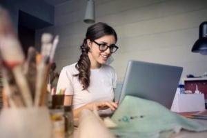 High School Student on Laptop