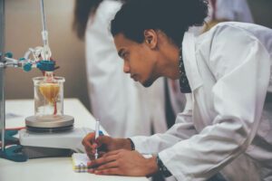 science student working in a lab