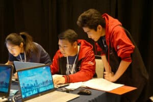 students participating in cyberpatriot competition