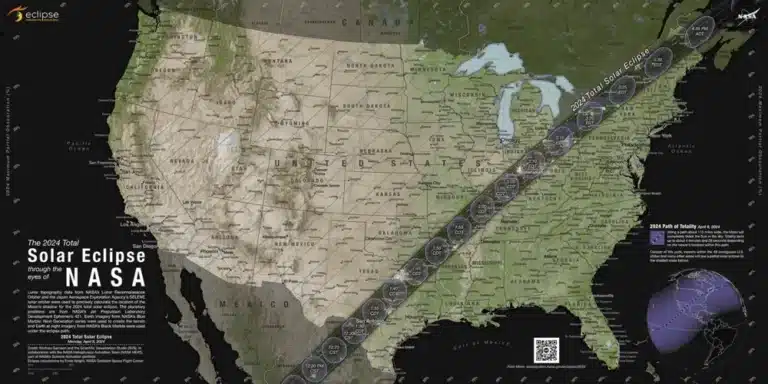 NASA 2024 total solar eclipse map